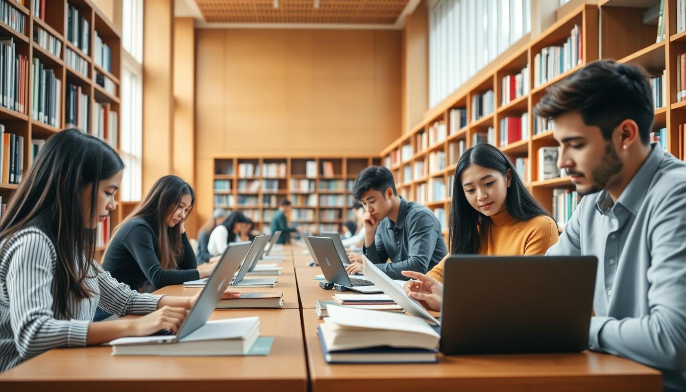 Students working in research laboratory